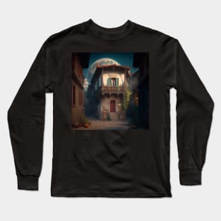 Moonlit Night in the Village Long Sleeve T-Shirt